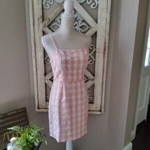 bp Nordstrom Women's Junior Medium Plaid Square Neck Sundress Mini Dress